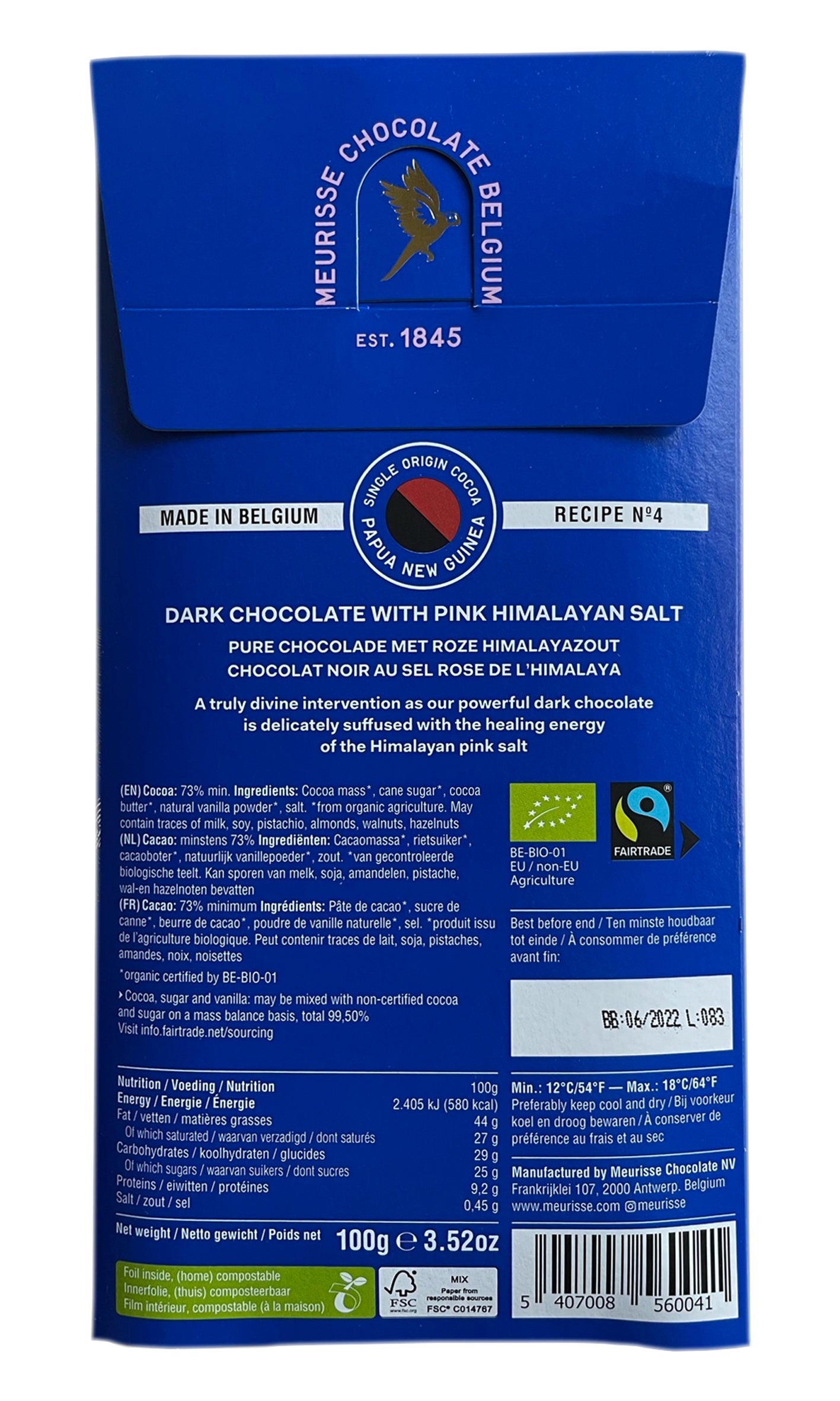 Meurisse - Dark Chocolate with Himalayan Salt 100g