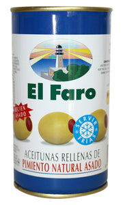 El Faro: Green Manzanilla Olives With Roasted Red Pepper - 350g